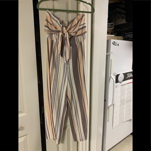 Linen strapless romper